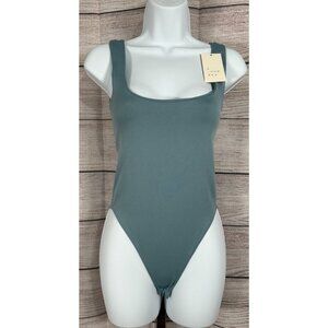 A New Day Women’s Sleeveless Bodysuit Teal One Piece Tank Top Size 1X Plus
